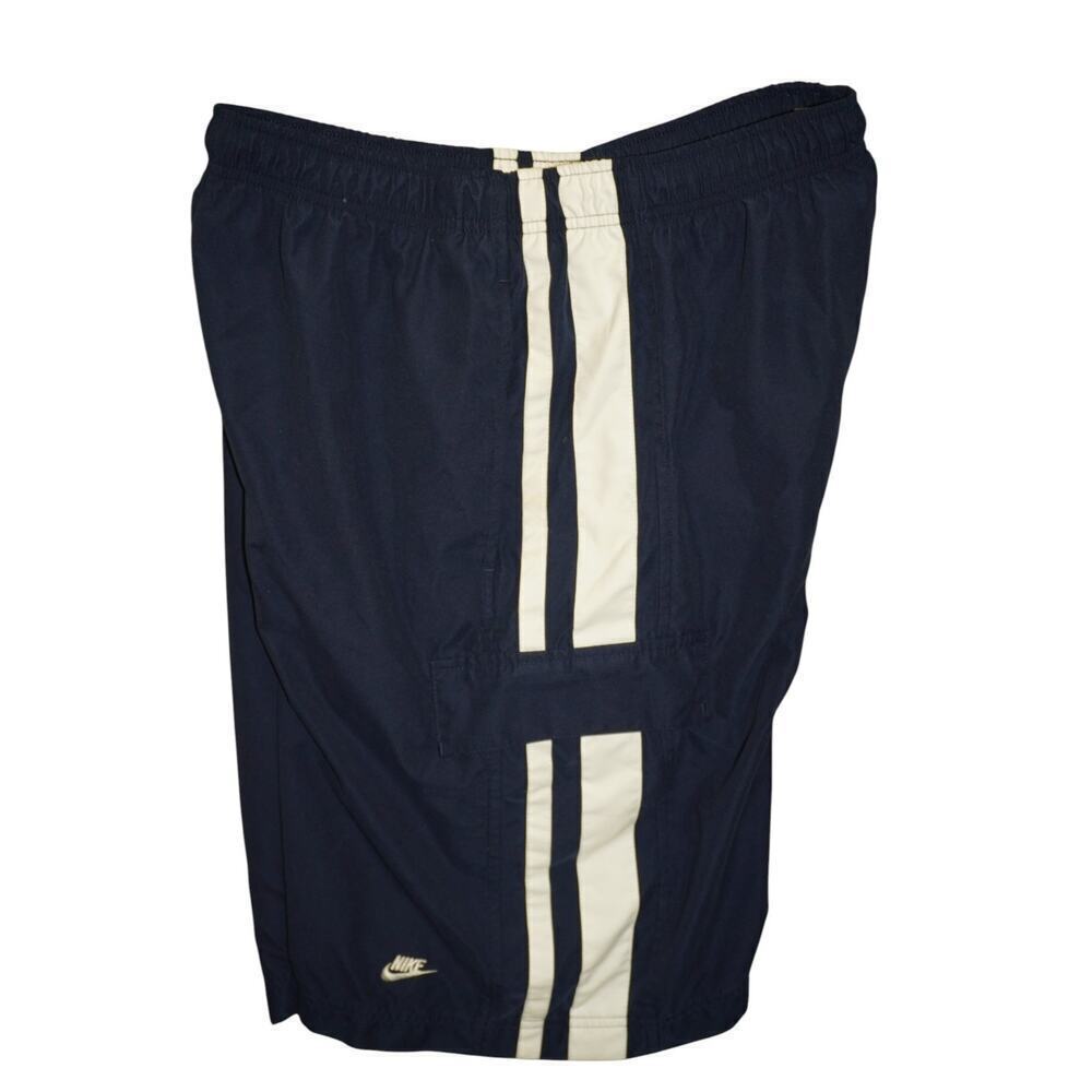 Vintage Nike Navy Blue Athletic Shorts – White Side Stripe – Adam Sandler Vibes